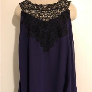 Purple and black blouse